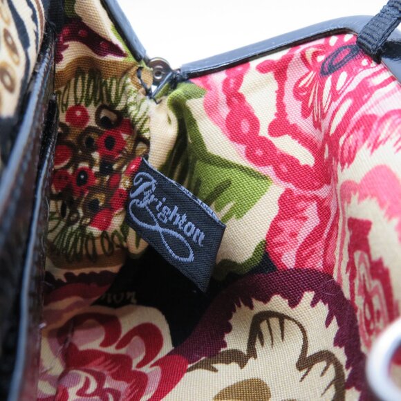 Women Wristlet Brighton Black Patent Leather Wallet Bag Coin Purse Kisslock - Picture 6 of 12